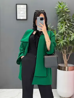 مانتو یقه دوبل مغزی دوزی کد 2484 شیک و خاص در مجموعه ونوس مد