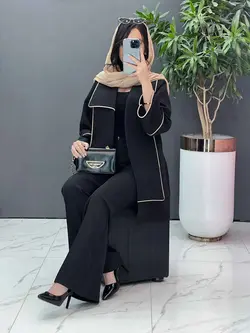 مانتو یقه دوبل مغزی دوزی کد 2484 شیک و خاص در مجموعه ونوس مد