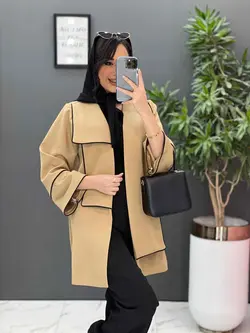 مانتو یقه دوبل مغزی دوزی کد 2484 شیک و خاص در مجموعه ونوس مد