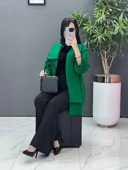 مانتو یقه دوبل مغزی دوزی کد 2484 شیک و خاص در مجموعه ونوس مد