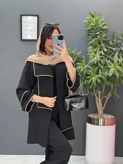 مانتو یقه دوبل مغزی دوزی کد 2484 شیک و خاص در مجموعه ونوس مد