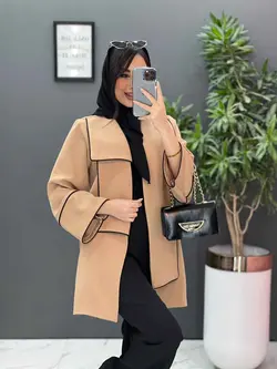 مانتو یقه دوبل مغزی دوزی کد 2484 شیک و خاص در مجموعه ونوس مد