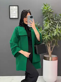 مانتو یقه دوبل مغزی دوزی کد 2484 شیک و خاص در مجموعه ونوس مد