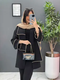 مانتو یقه دوبل مغزی دوزی کد 2484 شیک و خاص در مجموعه ونوس مد