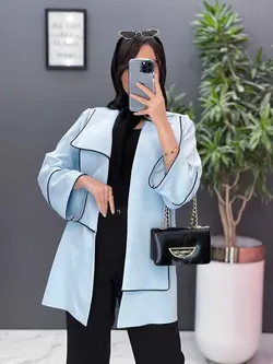 مانتو یقه دوبل مغزی دوزی کد 2484 شیک و خاص در مجموعه ونوس مد