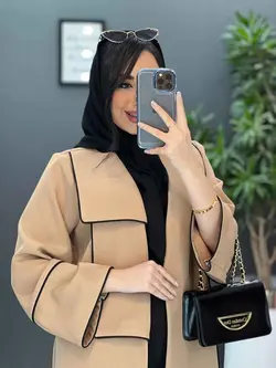 مانتو یقه دوبل مغزی دوزی کد 2484 شیک و خاص در مجموعه ونوس مد