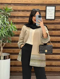 مانتو ژاکارد پولک دوزی کد 2486 در فروشگاه آنلاین ونوس مد