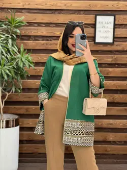 مانتو ژاکارد پولک دوزی کد 2486 در فروشگاه آنلاین ونوس مد