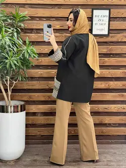 مانتو ژاکارد پولک دوزی کد 2486 در فروشگاه آنلاین ونوس مد