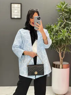 خرید اینترنتی مانتو ژاکارد کتی آستین دوبل کد 2493 در ونوس مد