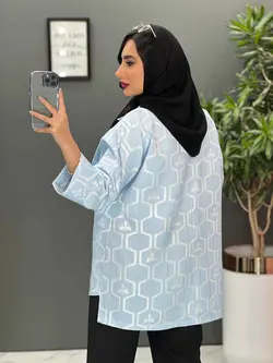 خرید اینترنتی مانتو ژاکارد کتی آستین دوبل کد 2493 در ونوس مد