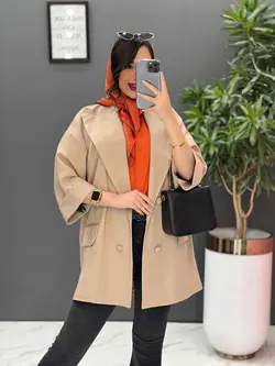 خرید اینترنتی مانتو کتی چهاردکمه آستین دوبل کد 2505 ونوس مد