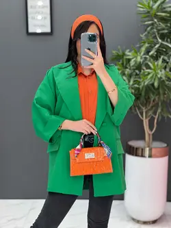 خرید اینترنتی مانتو کتی چهاردکمه آستین دوبل کد 2505 ونوس مد