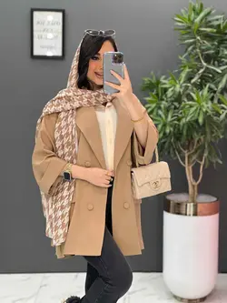 خرید اینترنتی مانتو کتی چهاردکمه آستین دوبل کد 2505 ونوس مد