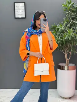 خرید اینترنتی مانتو کتی چهاردکمه آستین دوبل کد 2505 ونوس مد