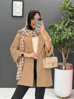 خرید اینترنتی مانتو کتی چهاردکمه آستین دوبل کد 2505 ونوس مد