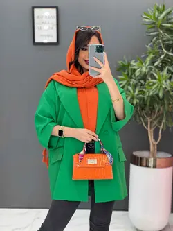 خرید اینترنتی مانتو کتی چهاردکمه آستین دوبل کد 2505 ونوس مد