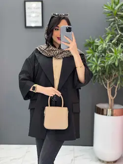 خرید اینترنتی مانتو کتی چهاردکمه آستین دوبل کد 2505 ونوس مد