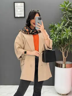 خرید اینترنتی مانتو کتی چهاردکمه آستین دوبل کد 2505 ونوس مد