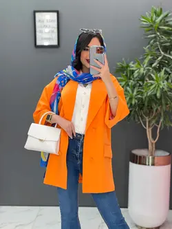 خرید اینترنتی مانتو کتی چهاردکمه آستین دوبل کد 2505 ونوس مد