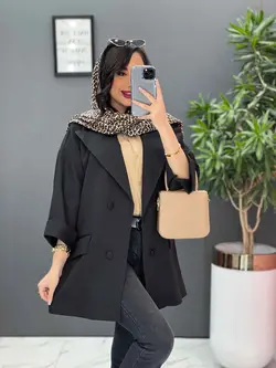 خرید اینترنتی مانتو کتی چهاردکمه آستین دوبل کد 2505 ونوس مد