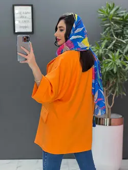 خرید اینترنتی مانتو کتی چهاردکمه آستین دوبل کد 2505 ونوس مد