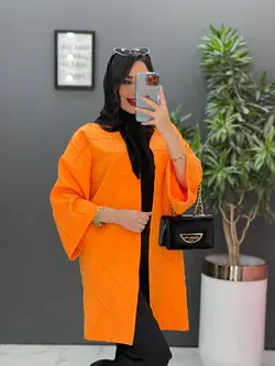 مانتو مازراتی بلند لوزی دوزی کد 2537 شیک و خاص در ونوس مد