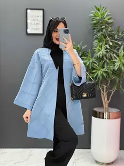 مانتو مازراتی بلند لوزی دوزی کد 2537 شیک و خاص در ونوس مد