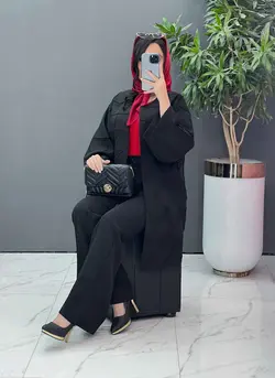 مانتو مازراتی بلند لوزی دوزی کد 2537 شیک و خاص در ونوس مد