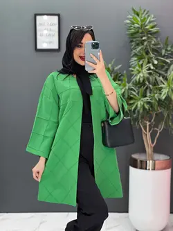 مانتو مازراتی بلند لوزی دوزی کد 2537 شیک و خاص در ونوس مد