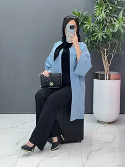 مانتو مازراتی بلند لوزی دوزی کد 2537 شیک و خاص در ونوس مد