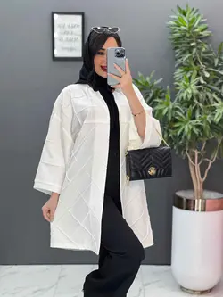 مانتو مازراتی بلند لوزی دوزی کد 2537 شیک و خاص در ونوس مد