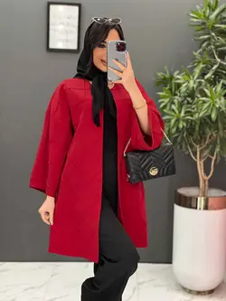 مانتو مازراتی بلند لوزی دوزی کد 2537 شیک و خاص در ونوس مد