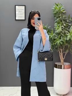 مانتو مازراتی بلند لوزی دوزی کد 2537 شیک و خاص در ونوس مد