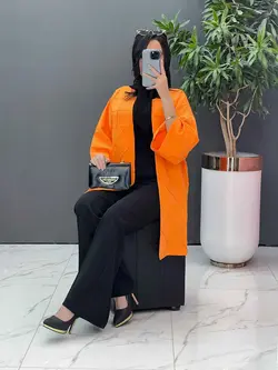 مانتو مازراتی بلند لوزی دوزی کد 2537 شیک و خاص در ونوس مد