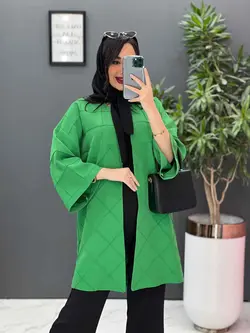 مانتو مازراتی بلند لوزی دوزی کد 2537 شیک و خاص در ونوس مد