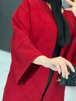 مانتو مازراتی بلند لوزی دوزی کد 2537 شیک و خاص در ونوس مد