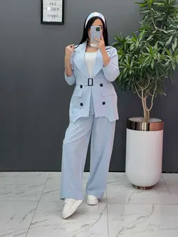 ست مانتو شلوار لنین چهاردکمه کد 2565 فروشگاه آ«لاین ونوس مد