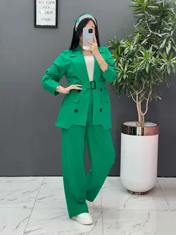 ست مانتو شلوار لنین چهاردکمه کد 2565 فروشگاه آ«لاین ونوس مد