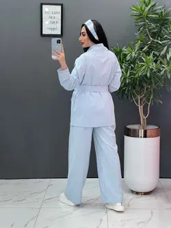 ست مانتو شلوار لنین چهاردکمه کد 2565 فروشگاه آ«لاین ونوس مد