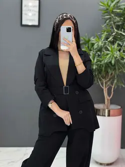 ست مانتو شلوار لنین چهاردکمه کد 2565 فروشگاه آ«لاین ونوس مد