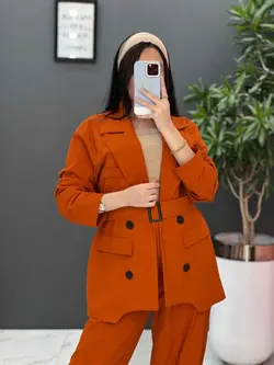 ست مانتو شلوار لنین چهاردکمه کد 2565 فروشگاه آ«لاین ونوس مد