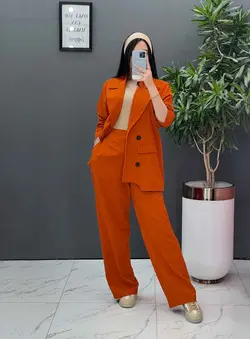 ست مانتو شلوار لنین چهاردکمه کد 2565 فروشگاه آ«لاین ونوس مد