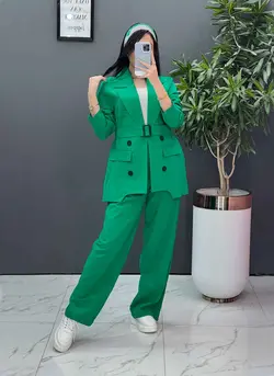 ست مانتو شلوار لنین چهاردکمه کد 2565 فروشگاه آ«لاین ونوس مد