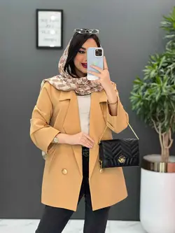 مانتو کتی دکمه طلایی آستین پاگن کد 2560 شیک و خاص در ونوس مد