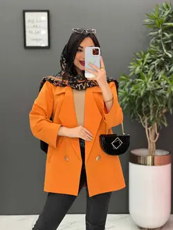 مانتو کتی دکمه طلایی آستین پاگن کد 2560 شیک و خاص در ونوس مد