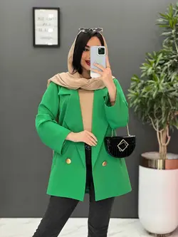 مانتو کتی دکمه طلایی آستین پاگن کد 2560 شیک و خاص در ونوس مد