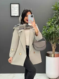 مانتو کتی دکمه طلایی آستین پاگن کد 2560 شیک و خاص در ونوس مد