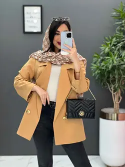 مانتو کتی دکمه طلایی آستین پاگن کد 2560 شیک و خاص در ونوس مد