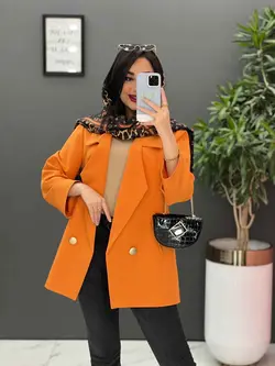 مانتو کتی دکمه طلایی آستین پاگن کد 2560 شیک و خاص در ونوس مد